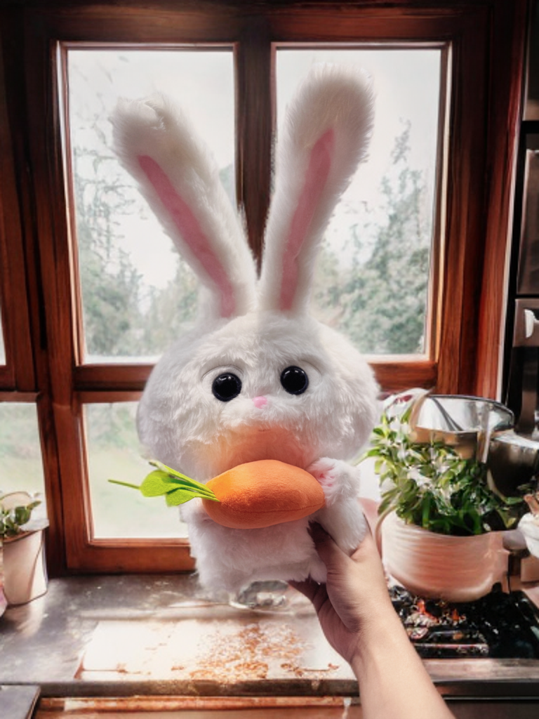 Thỏ snowball ôm cà rốt